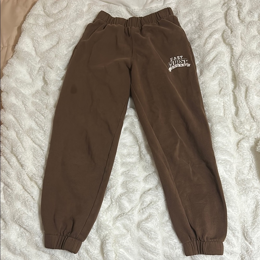 Brown high-rise hollister sweatpants